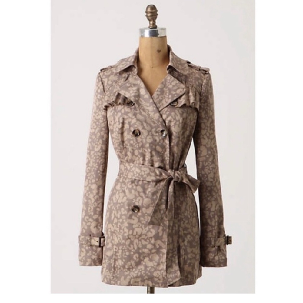 Anthropologie Daughters of the Revolution Subtle Survival Rain Trench Coat
